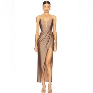 Elegant Strapless Champagne Dress